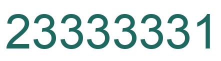 Number 23333331 green image