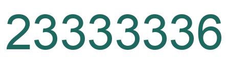 Number 23333336 green image