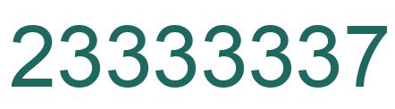 Number 23333337 green image