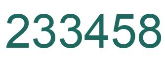 Number 233458 green image