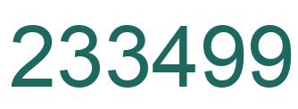 Number 233499 green image