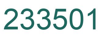 Number 233501 green image