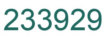Number 233929 green image