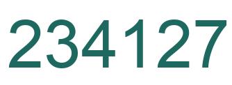 Number 234127 green image
