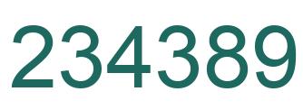 Number 234389 green image