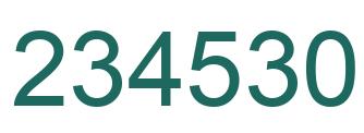 Number 234530 green image
