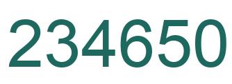Number 234650 green image