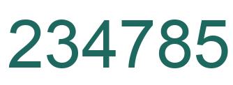 Number 234785 green image
