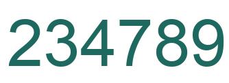 Number 234789 green image