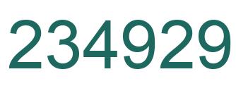 Number 234929 green image