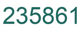 Number 235861 green image