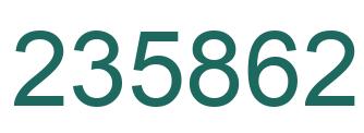 Number 235862 green image
