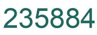 Number 235884 green image