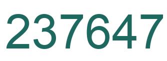 Number 237647 green image