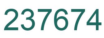 Number 237674 green image