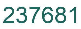 Number 237681 green image