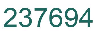 Number 237694 green image