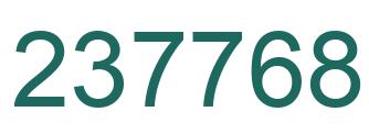 Number 237768 green image