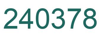 Number 240378 green image