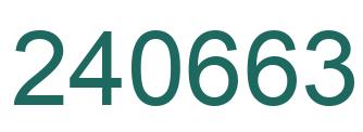 Number 240663 green image