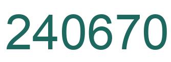 Number 240670 green image