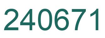 Number 240671 green image