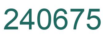 Number 240675 green image