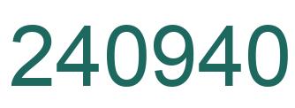 Number 240940 green image