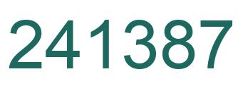 Number 241387 green image