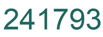 Number 241793 green image