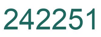 Number 242251 green image