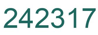 Number 242317 green image