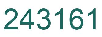 Number 243161 green image