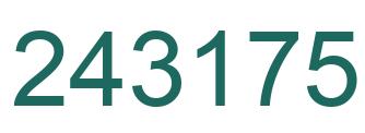 Number 243175 green image