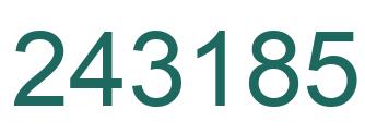 Number 243185 green image
