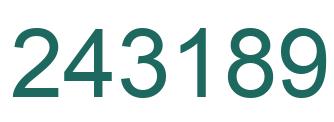 Number 243189 green image