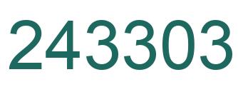 Number 243303 green image
