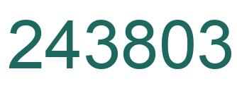 Number 243803 green image