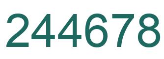 Number 244678 green image