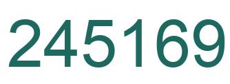 Number 245169 green image