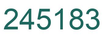 Number 245183 green image