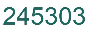 Number 245303 green image
