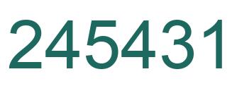Number 245431 green image