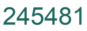 Number 245481 green image