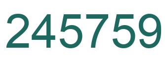Number 245759 green image