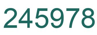 Number 245978 green image