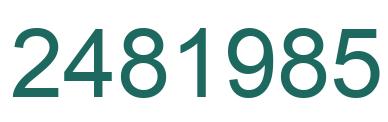 Number 2481985 green image