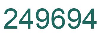 Number 249694 green image