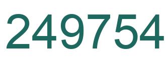 Number 249754 green image