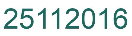 Number 25112016 green image